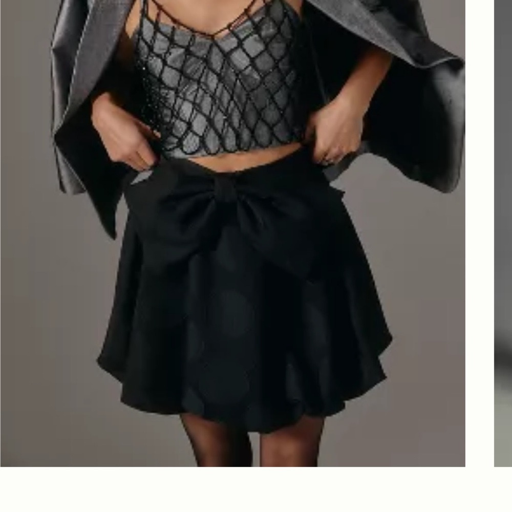 Elegant Black Skirt with Bow Detail
